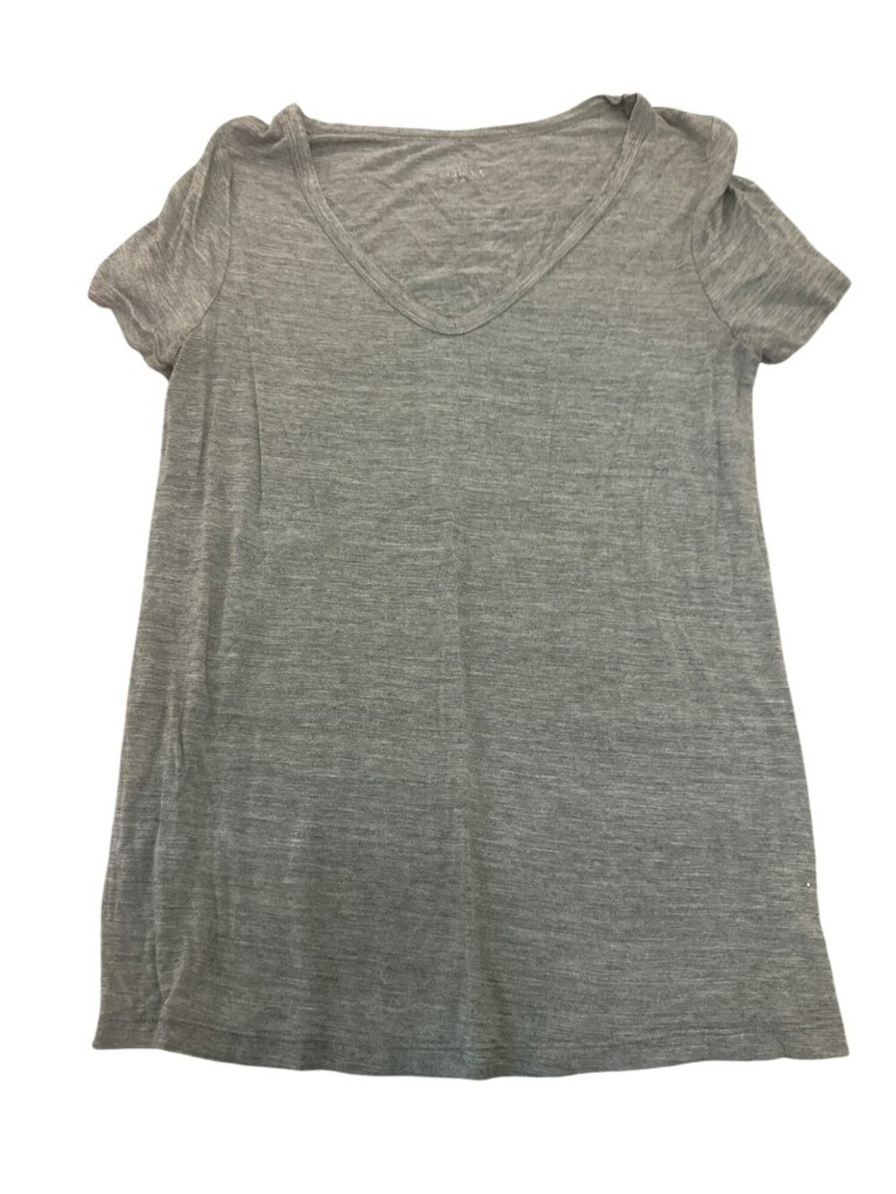 Merona Women's T-Shirt Top M Gray Green V-Neck Heathered Basic Casual